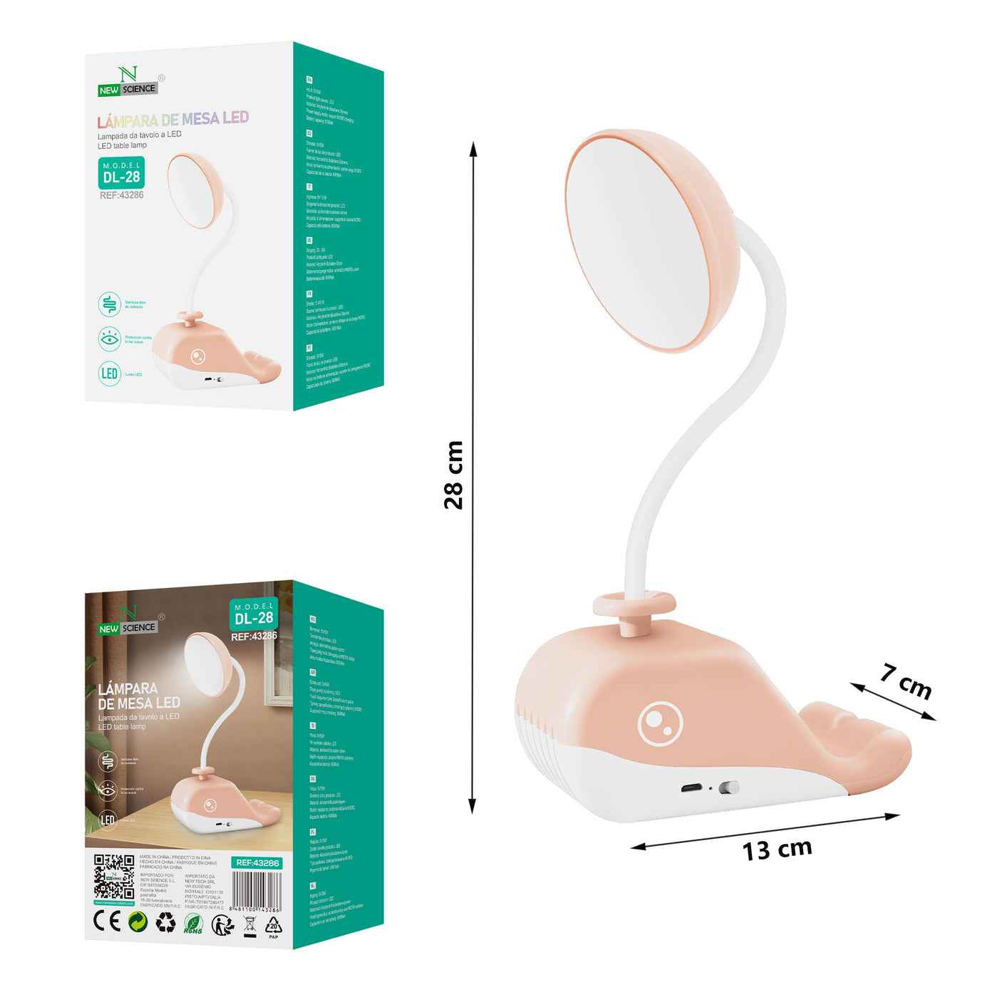 LED stolna lampa u obliku kita Narančasta