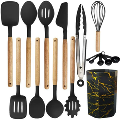 Set plastičnog kuhinjskog pribora s mramornim izgledom – 12-dijelni komplet